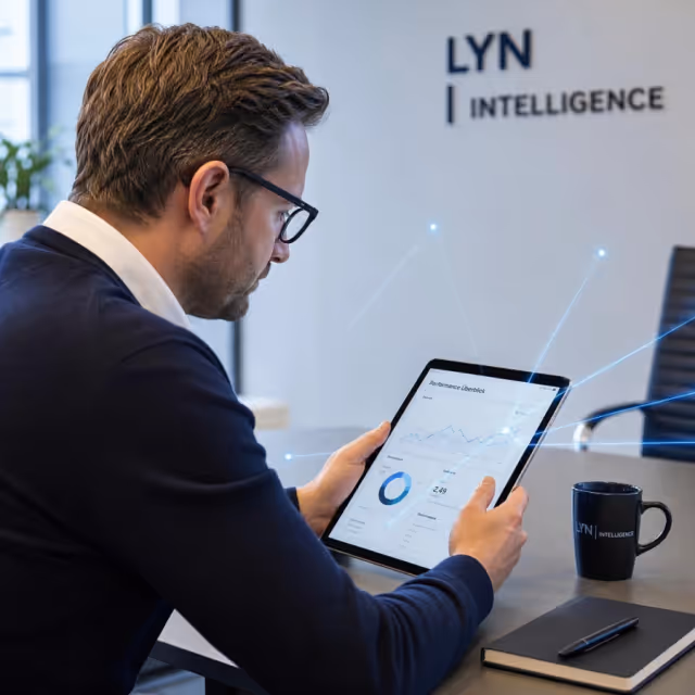 Manager reviewing a performance dashboard on a tablet